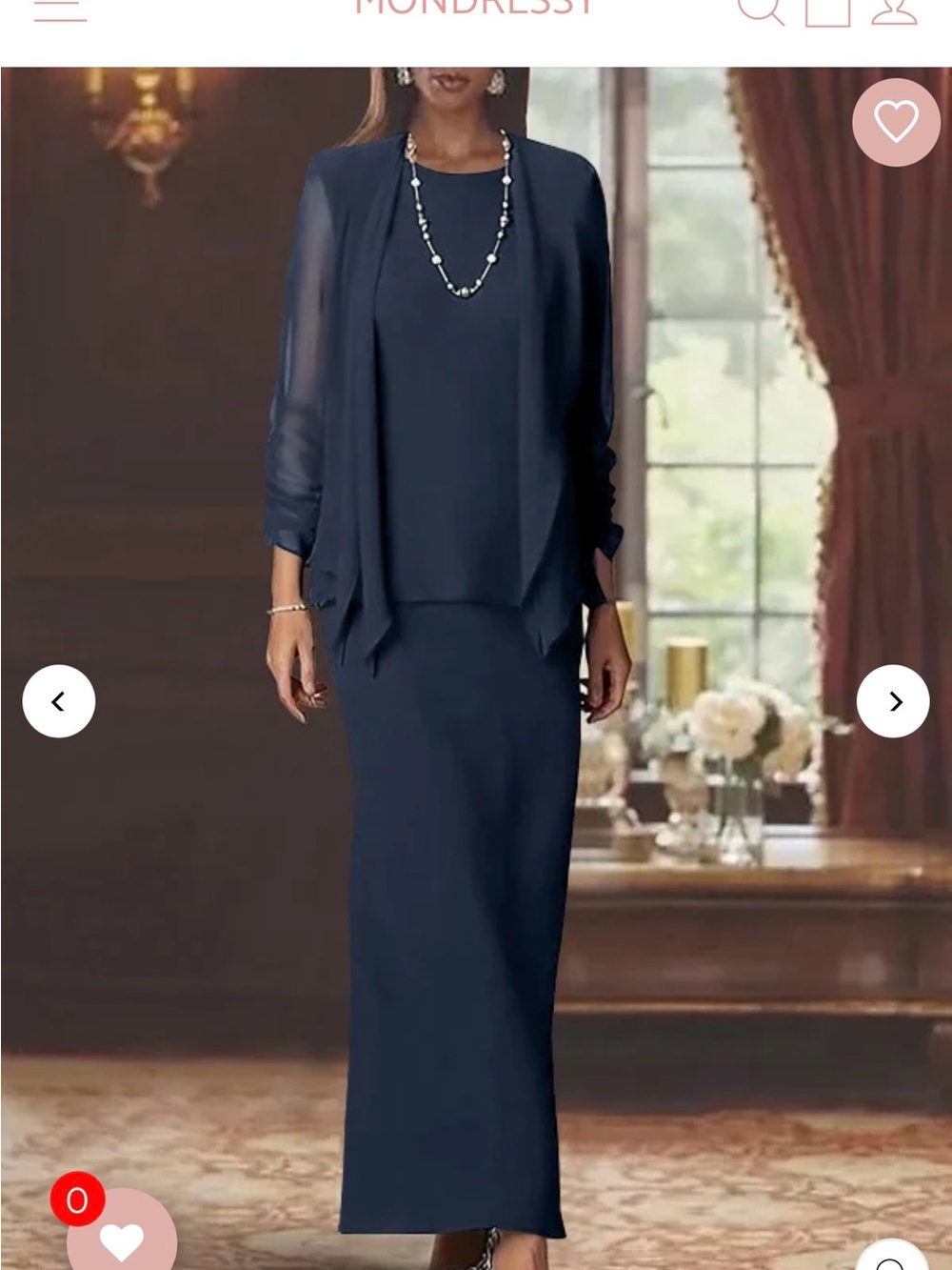 NWT Mondressy 26W Navy Chiffon Mother of Bride Gown Jacket